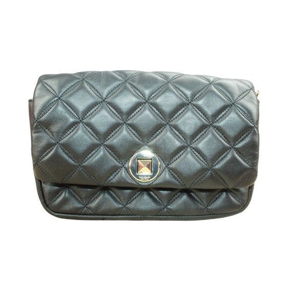 Kate Spade Natalia Flap Turnlock Crossbody Bag Quilted Black - Picture 1 of 12
